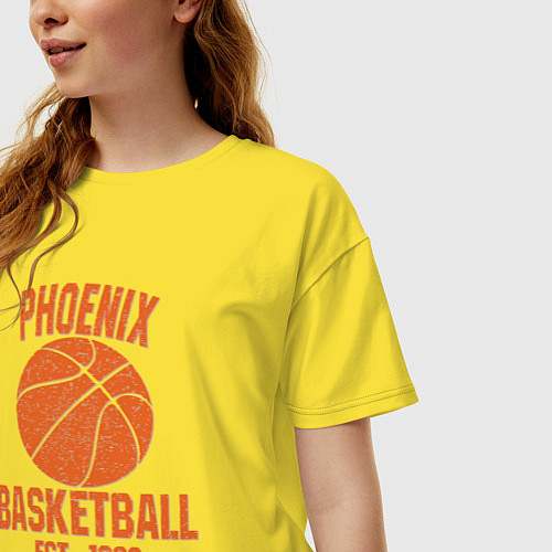 Женская футболка оверсайз Phoenix basketball 1968 / Желтый – фото 3