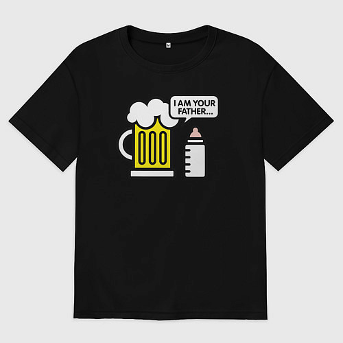 Женская футболка оверсайз Я твой отец / Черный – фото 1