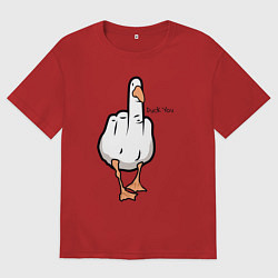 Футболка оверсайз женская Duck you - fuck you, цвет: красный