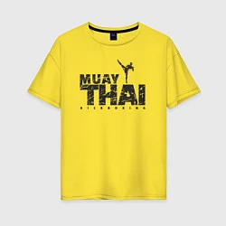 Футболка оверсайз женская Kickboxing muay thai, цвет: желтый