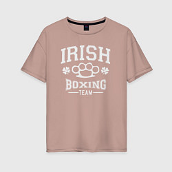 Футболка оверсайз женская Ирландский бокс, цвет: пыльно-розовый