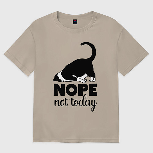 Женская футболка оверсайз Nope - not today / Миндальный – фото 1