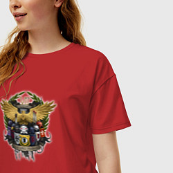 Футболка оверсайз женская Протокол - последняя стена, цвет: красный — фото 2