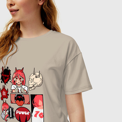 Женская футболка оверсайз Такая разная Пауэр / Миндальный – фото 3