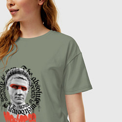 Футболка оверсайз женская Римский император Калигула с граффики, цвет: авокадо — фото 2