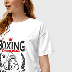 Футболка оверсайз женская Чемпион по боксу, цвет: белый — фото 2