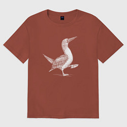 Футболка оверсайз женская Олуша шагает, цвет: кирпичный