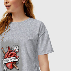 Футболка оверсайз женская Рисуй или не рисуй, цвет: меланж — фото 2