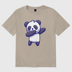 Футболка оверсайз женская Dabbing panda, цвет: миндальный
