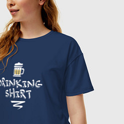 Футболка оверсайз женская Питьевая одежда, цвет: тёмно-синий — фото 2