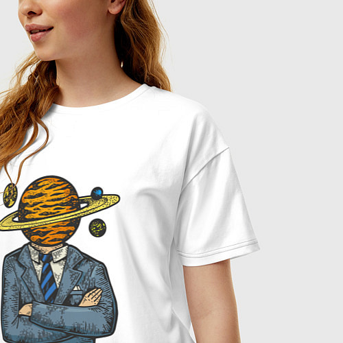 Женская футболка оверсайз Вселенная в голове / Белый – фото 3
