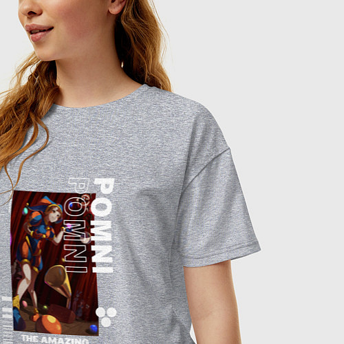 Женская футболка оверсайз Радостная Помни Удивительный цифровой цирк / Меланж – фото 3