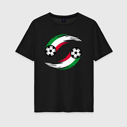 Футболка оверсайз женская Итальянские мячи, цвет: черный