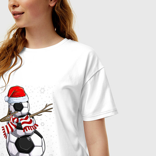 Женская футболка оверсайз Soccer snowman / Белый – фото 3