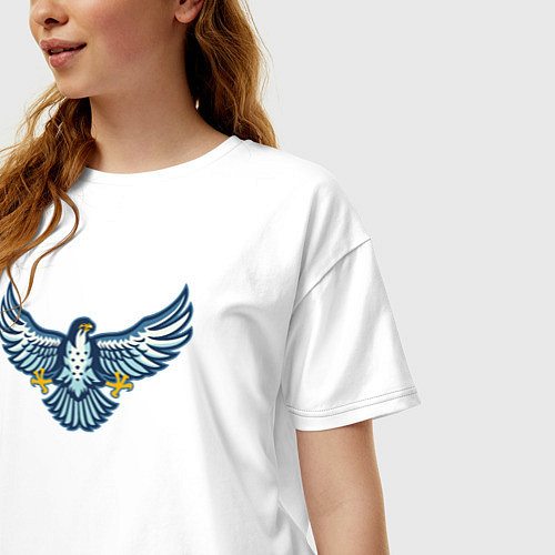 Женская футболка оверсайз Falcon / Белый – фото 3
