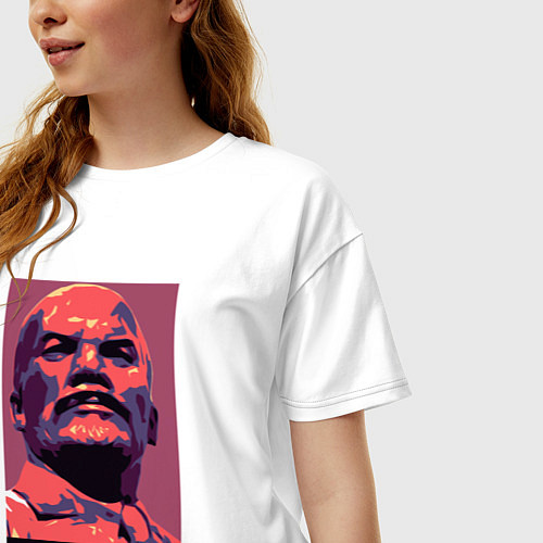 Женская футболка оверсайз Lenin revolution / Белый – фото 3
