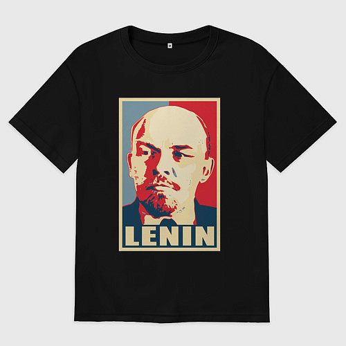 Женская футболка оверсайз Владимир Ильич Ленин / Черный – фото 1