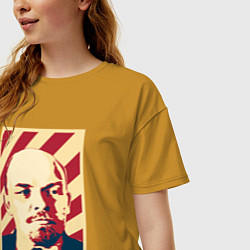 Футболка оверсайз женская Vladimir Lenin, цвет: горчичный — фото 2
