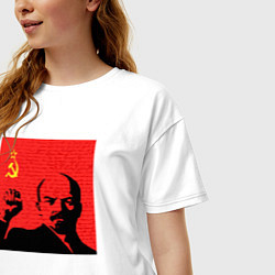 Футболка оверсайз женская Lenin in red, цвет: белый — фото 2