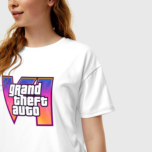 Женская футболка оверсайз GTA 6 logo / Белый – фото 3