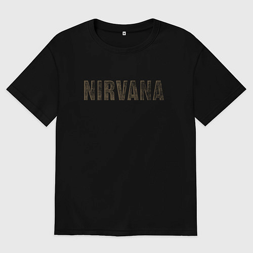 Женская футболка оверсайз Nirvana grunge text / Черный – фото 1