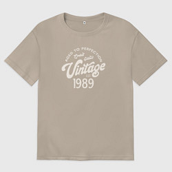 Футболка оверсайз женская 1989 год - выдержанный до совершенства, цвет: миндальный
