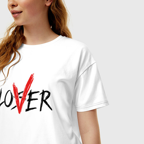 Женская футболка оверсайз Loser lover / Белый – фото 3