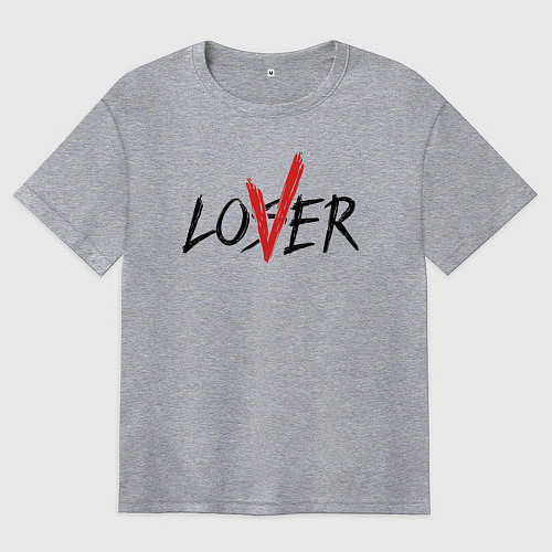 Женская футболка оверсайз Loser lover / Меланж – фото 1