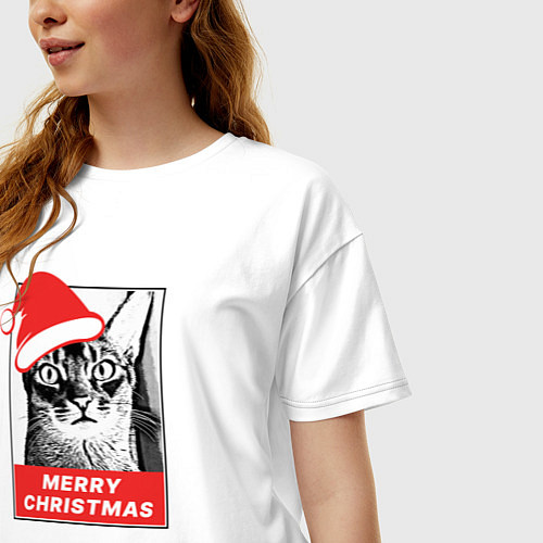 Женская футболка оверсайз Счастливого абиссинского Рождества / Белый – фото 3
