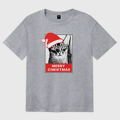 Женская футболка оверсайз Счастливого абиссинского Рождества / Меланж – фото 1