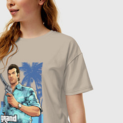 Футболка оверсайз женская GTA - Томми Версетти, цвет: миндальный — фото 2