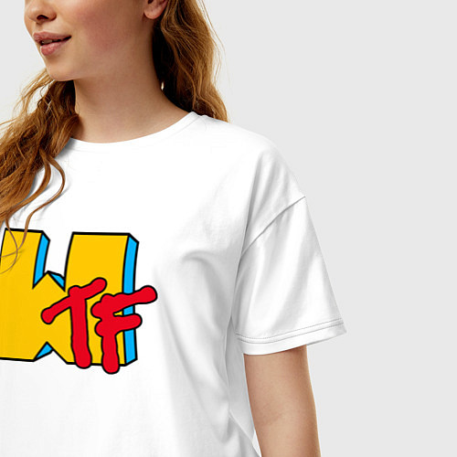 Женская футболка оверсайз MTV WTF / Белый – фото 3