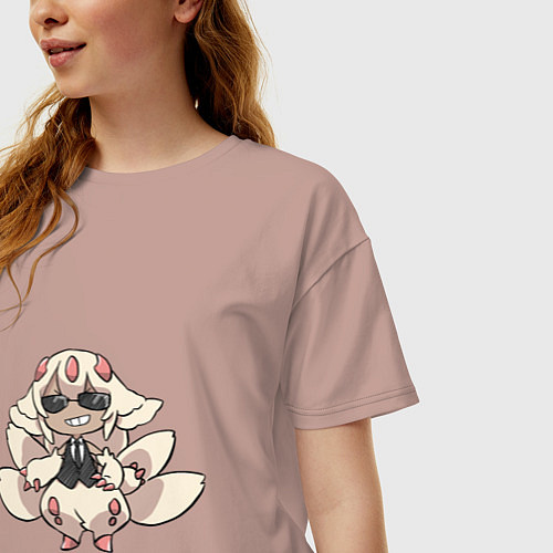 Женская футболка оверсайз Крутая Фапута / Пыльно-розовый – фото 3