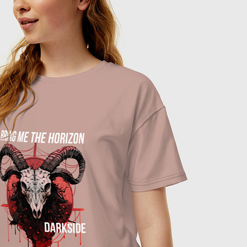 Женская футболка оверсайз Bring Me the Horizon - ram / Пыльно-розовый – фото 3