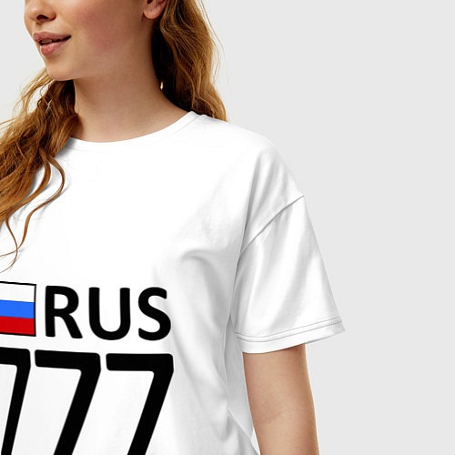 Женская футболка оверсайз RUS 777 / Белый – фото 3