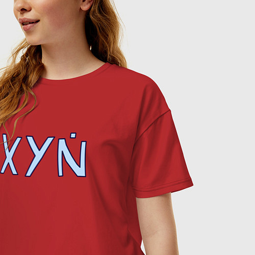 Женская футболка оверсайз XYN / Красный – фото 3