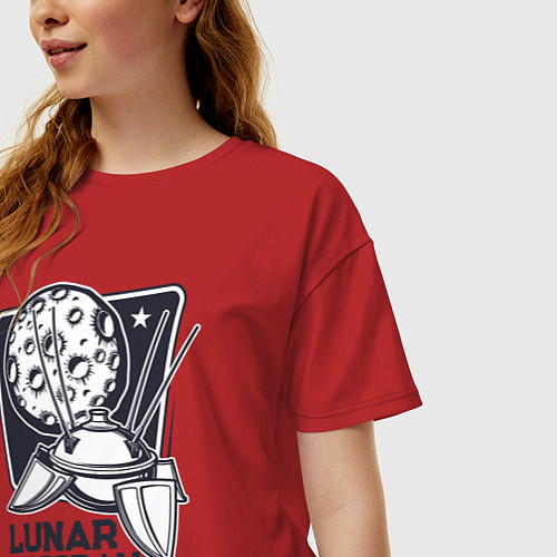 Женская футболка оверсайз Лунная программа / Красный – фото 3