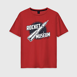 Футболка оверсайз женская Музей ракет, цвет: красный