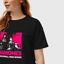 Футболка оверсайз женская Ramones rocknroll high school, цвет: черный — фото 2