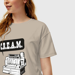 Футболка оверсайз женская Cash rules, цвет: миндальный — фото 2