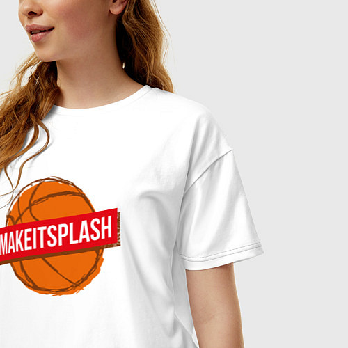 Женская футболка оверсайз Make it splash / Белый – фото 3