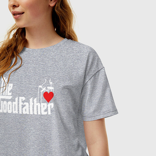 Женская футболка оверсайз The godfather love / Меланж – фото 3