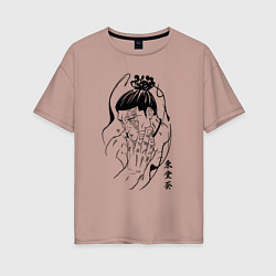 Футболка оверсайз женская Тодо Аой, цвет: пыльно-розовый