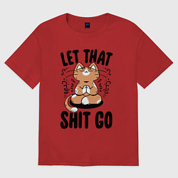 Женская футболка оверсайз Buddha cat