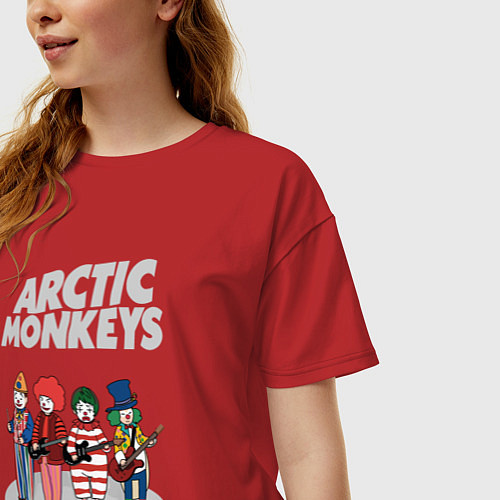 Женская футболка оверсайз Arctic Monkeys clowns / Красный – фото 3
