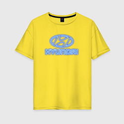 Футболка оверсайз женская Hyundai neon, цвет: желтый