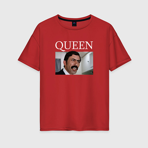 Женская футболка оверсайз Queen - Mimino мем / Красный – фото 1