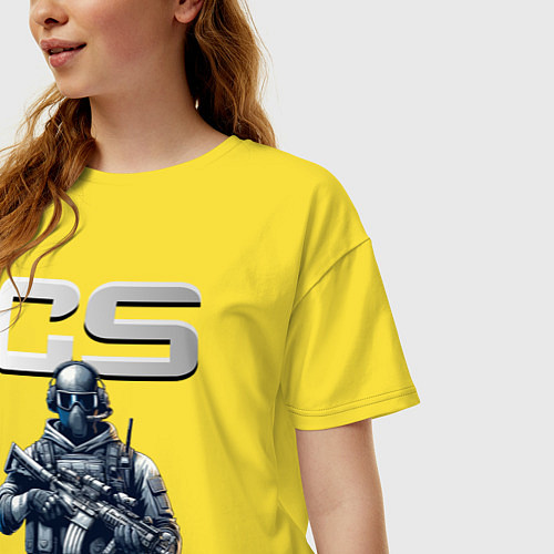 Женская футболка оверсайз Counter Strike - stormtrooper / Желтый – фото 3