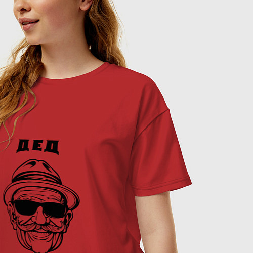 Женская футболка оверсайз Дед в авторитете / Красный – фото 3