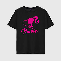 Футболка оверсайз женская Barbie heart, цвет: черный